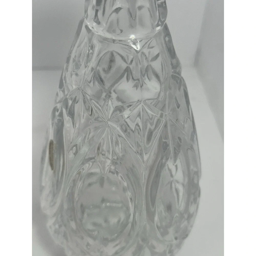 clear glass /crystal decanter with Solid Glass stopper Empty